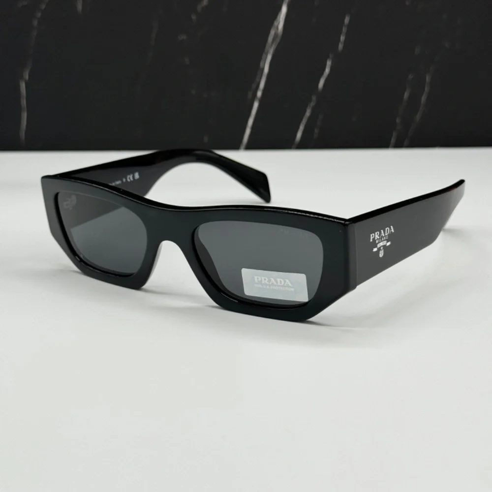NEW PRADA SPRA01 16K08Z UNISEX SUNGLASSES PRA01S BLACK GEOMETRIC SPR A01 EYEWEAR - Picture 6 of 14